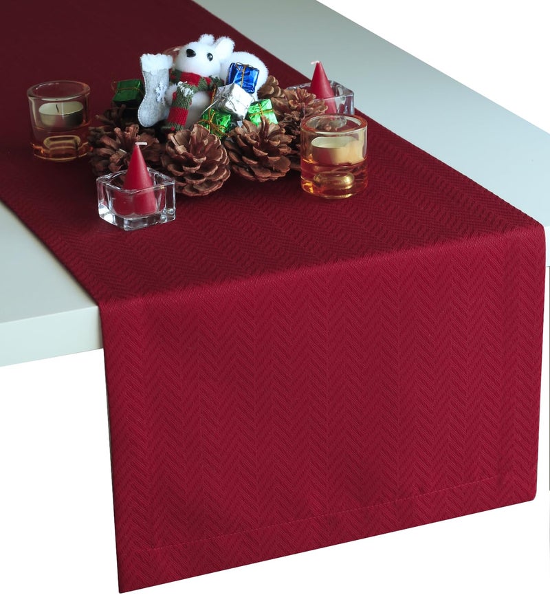 Akutana Red Table Runner 72 inch, Cranberry Dresser Scarf, Burgundy Outdoor Coffee Table Runner, Waterproof Dining Table Runners for Fiesta, Dinner Parties, Wedding, Thanksgiving, Holiday, Christmas - Image 1